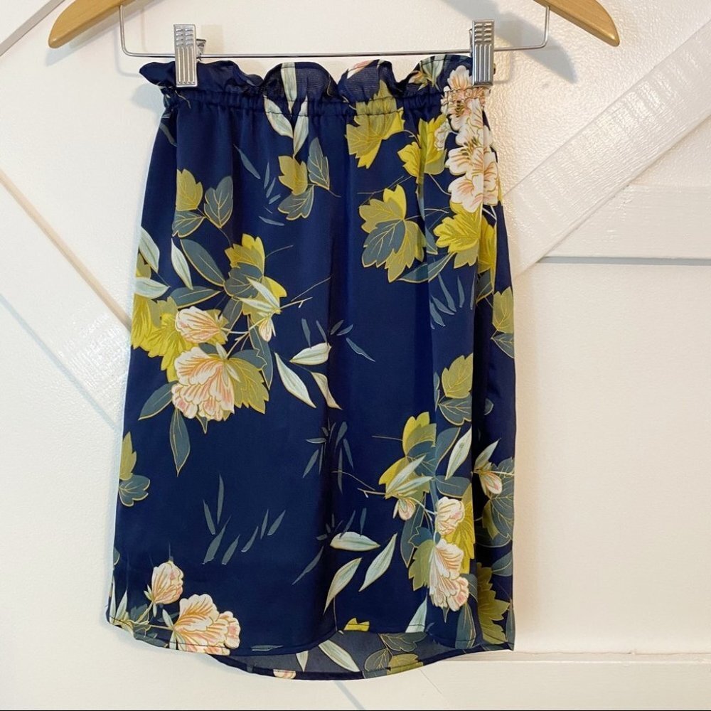 Zhu Floral Printed Lenny Mini Skirt Blue Sz M